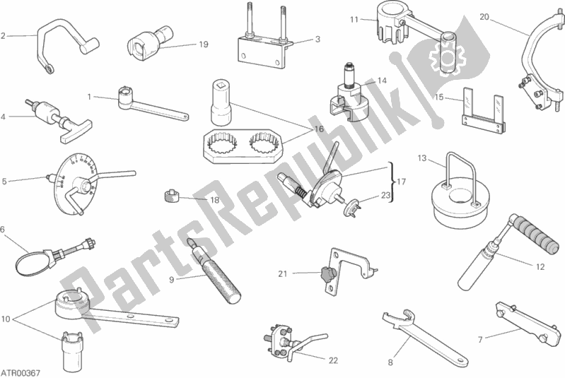 All parts for the Workshop Service Tools (engine) of the Ducati Supersport S USA 937 2018